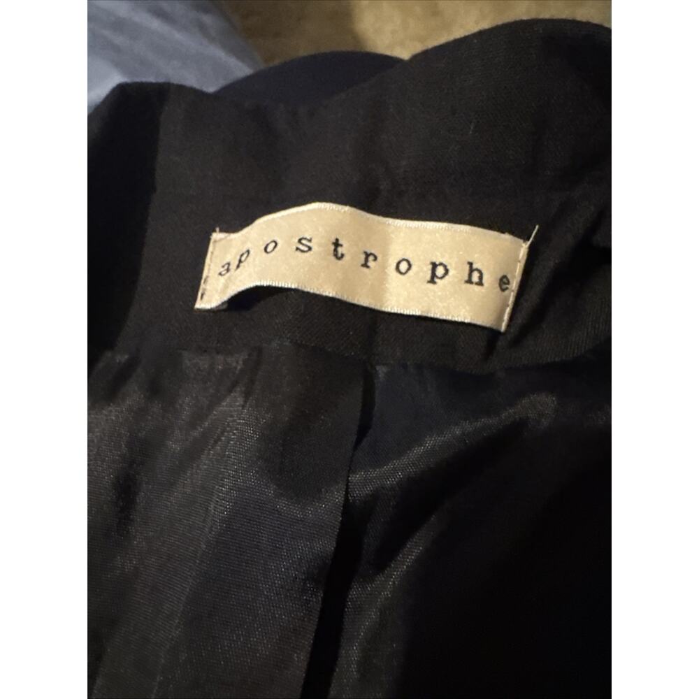 Apostrophe Black V-Neck Collared Lined Short Slee… - image 4